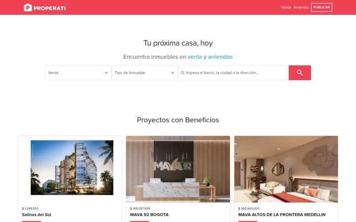 Screenshot of properati.com.co