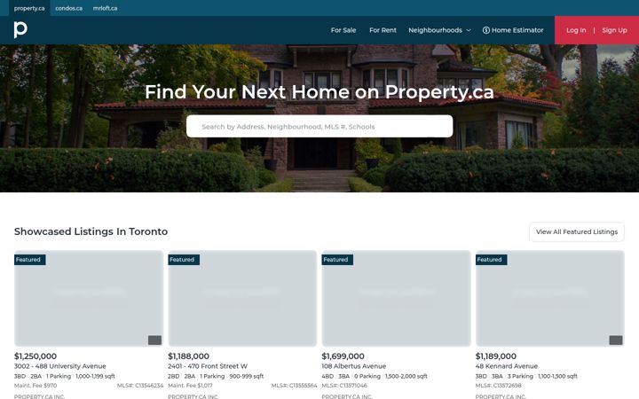 Screenshot of property.ca