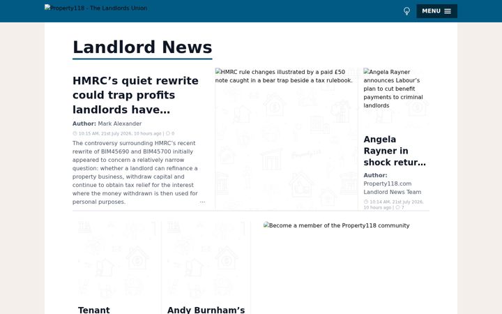 Screenshot of property118.com