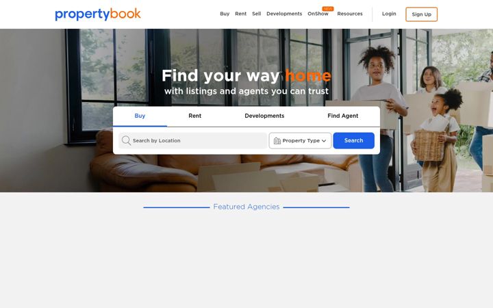 Screenshot of propertybook.co.zw