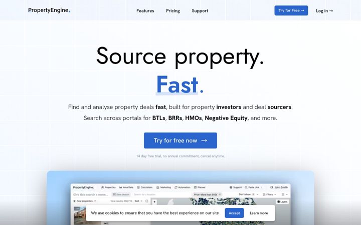 Screenshot of propertyengine.co.uk