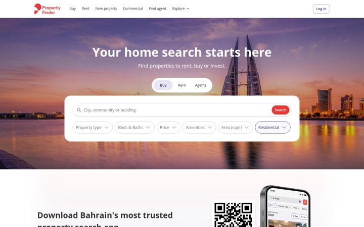 Screenshot of propertyfinder.bh