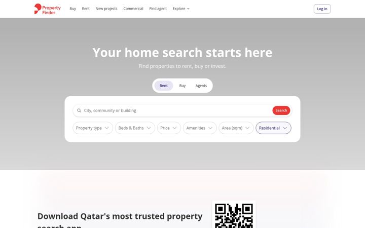 Screenshot of propertyfinder.qa