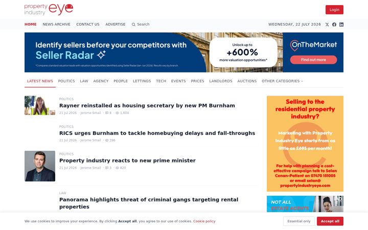 Skærmbillede af propertyindustryeye.com
