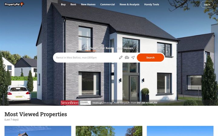 Skärmbild av propertypal.com