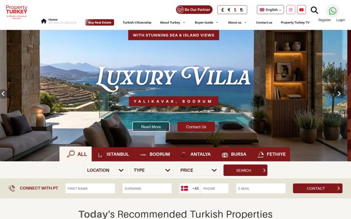 Screenshot of propertyturkey.com