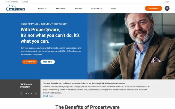 Snímek obrazovky propertyware.com