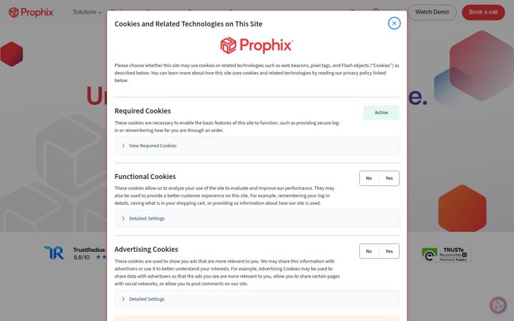 Screenshot of prophix.com