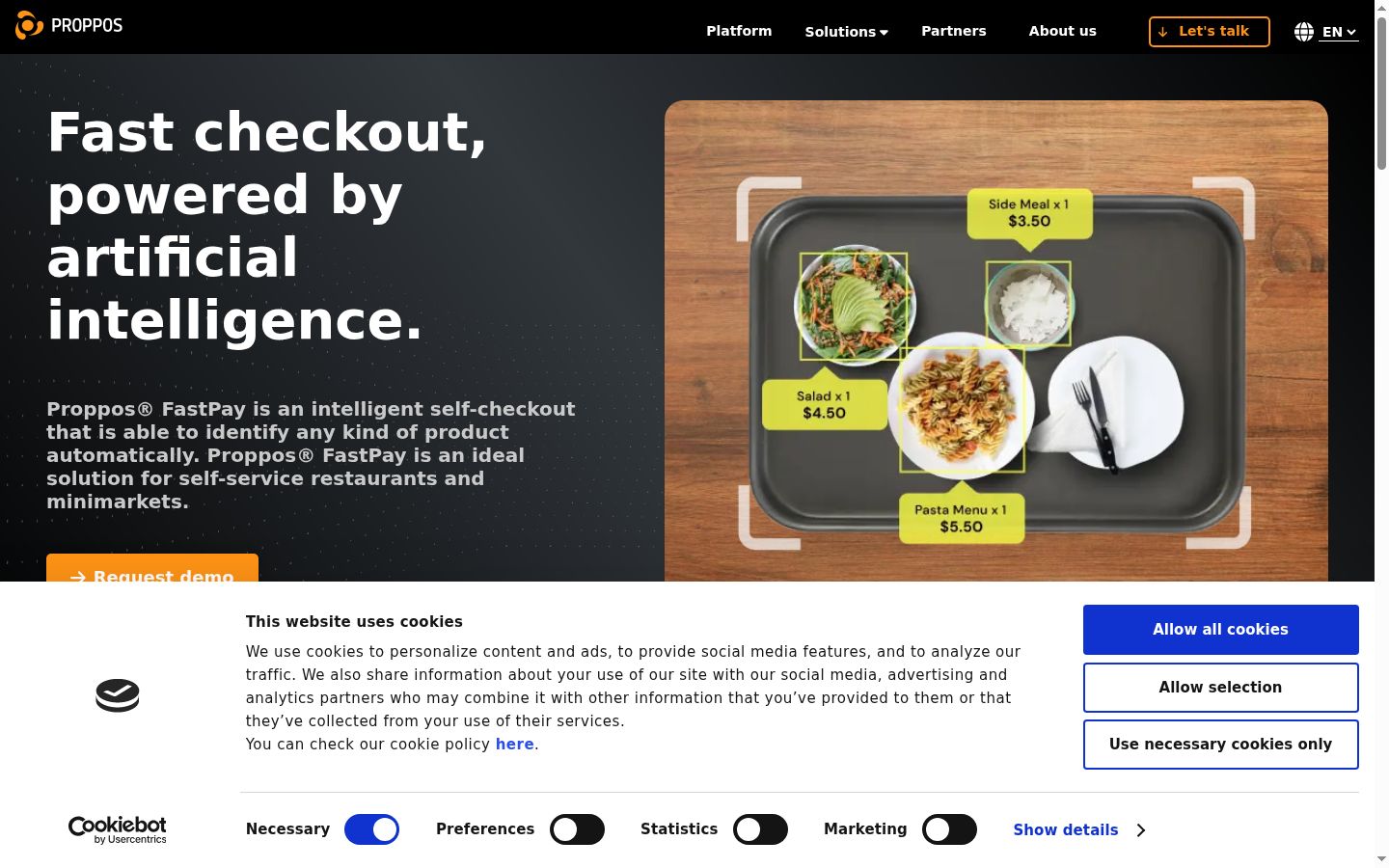 Screenshot of the consent banner shown before any interaction