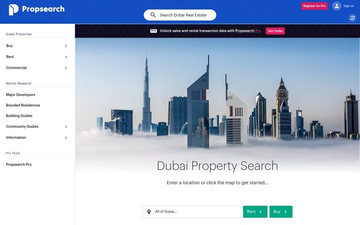 Zrzut ekranu propsearch.ae