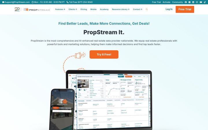 Screenshot of propstream.com