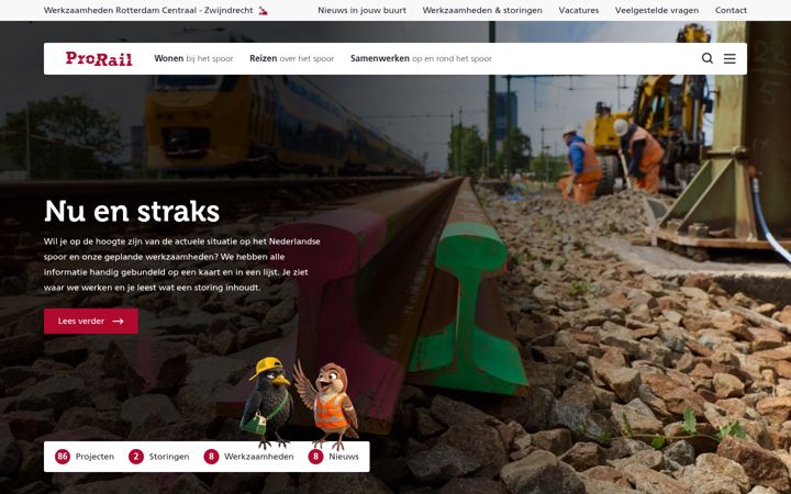 Screenshot of prorail.nl