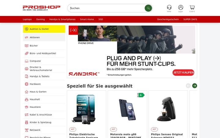 Screenshot of proshop.de