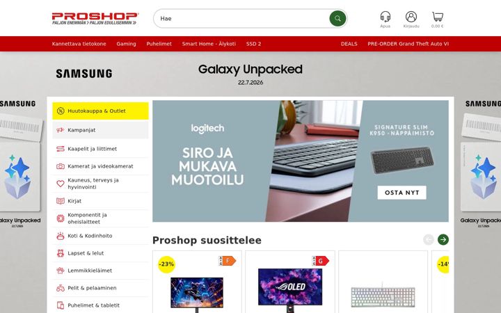 Screenshot of proshop.fi