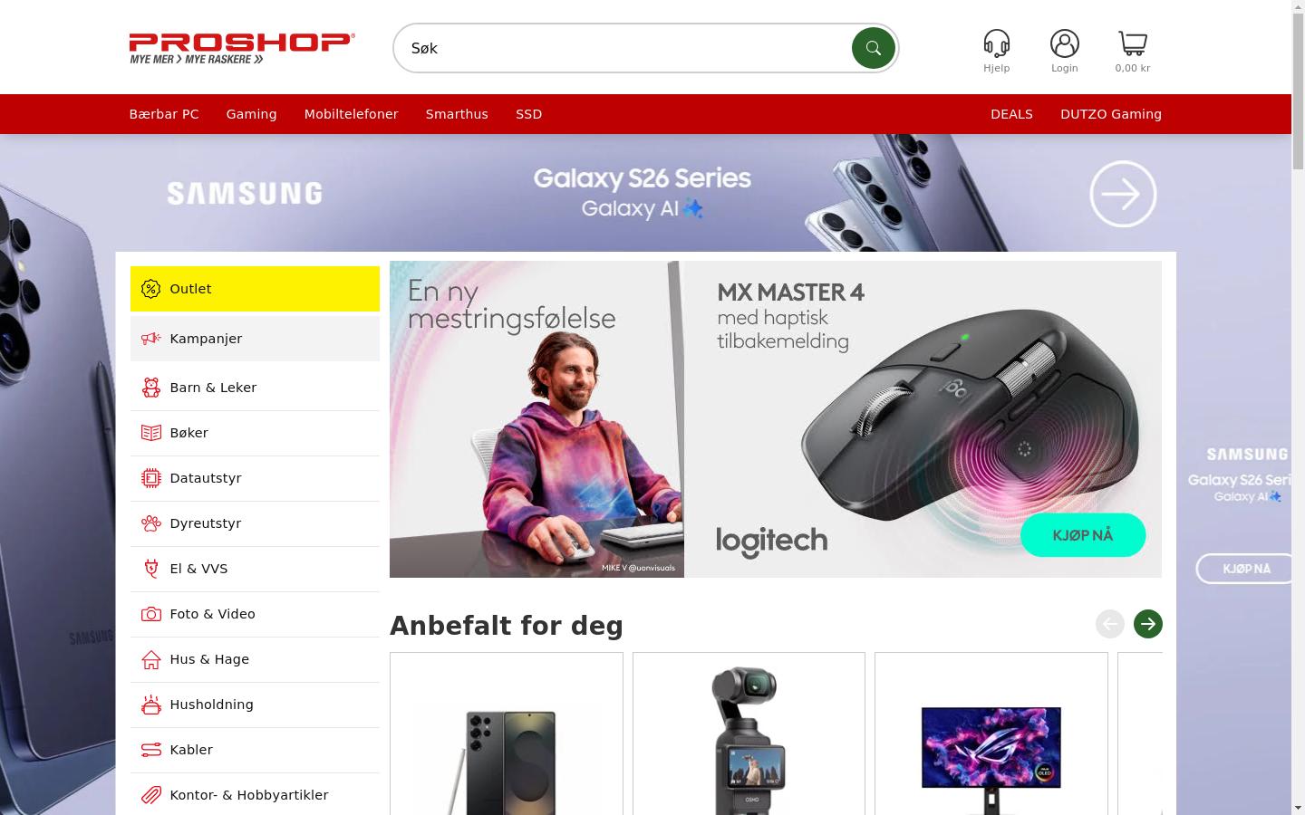 Screenshot of proshop.no