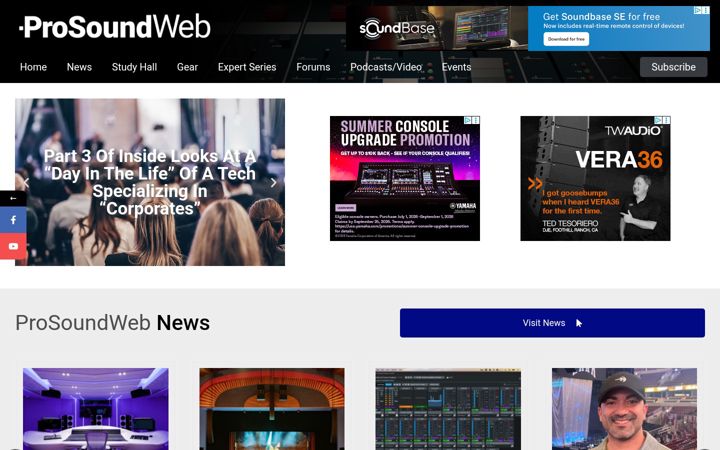 Screenshot of prosoundweb.com