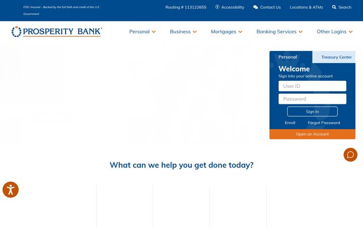 Screenshot of prosperitybankusa.com