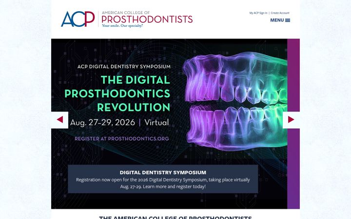 Screenshot of prosthodontics.org