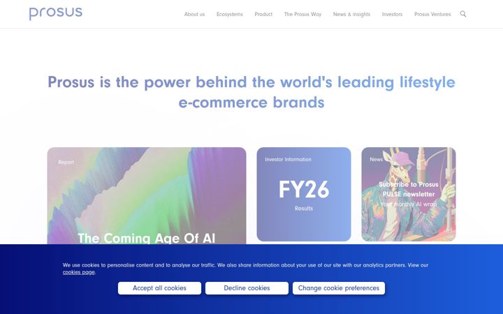 Screenshot of prosus.com
