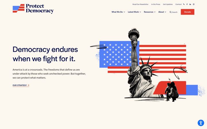Screenshot of protectdemocracy.org