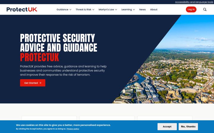 Screenshot of protectuk.police.uk