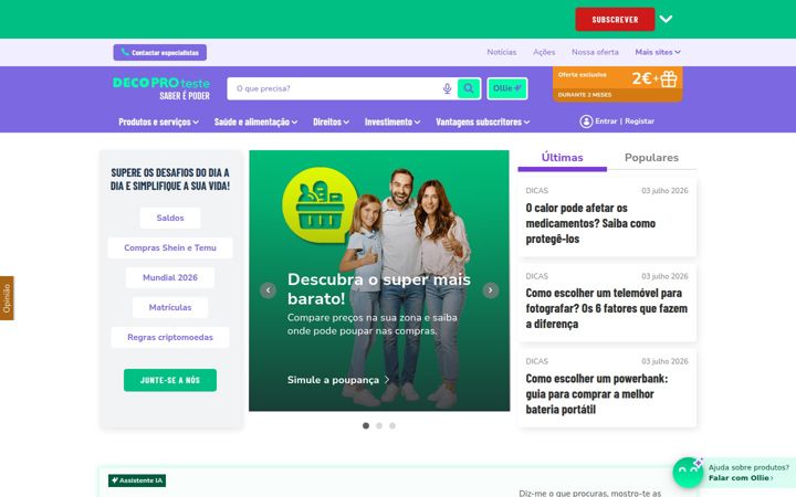 Screenshot of proteste.pt