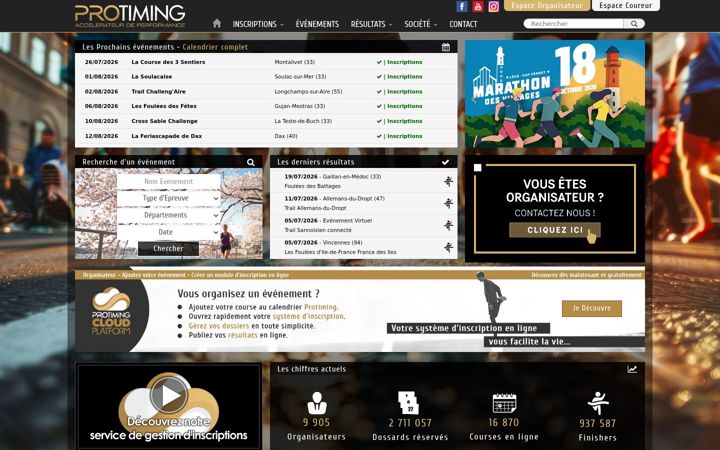 Screenshot of protiming.fr