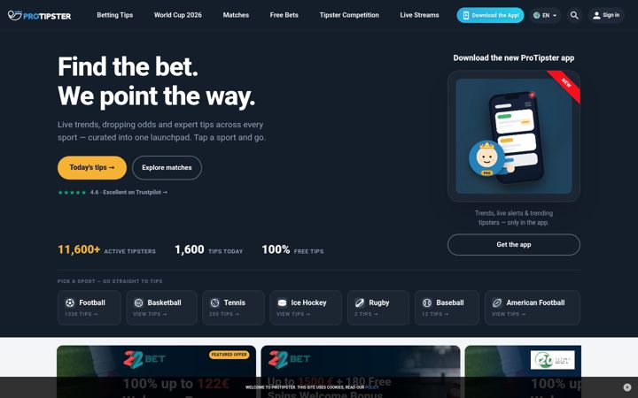 Screenshot of protipster.com