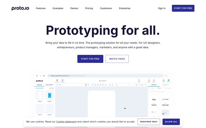Screenshot of proto.io