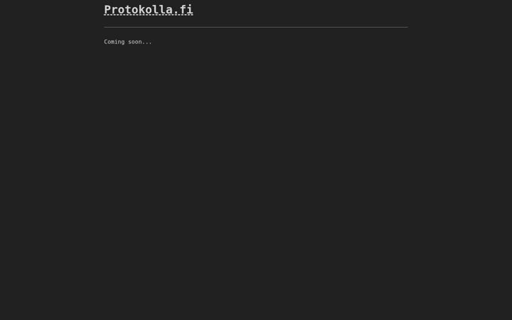 Screenshot of protokolla.fi