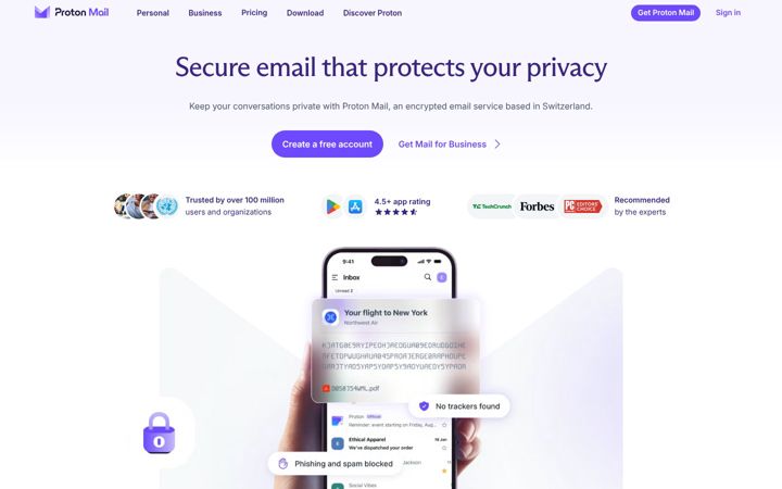 Zrzut ekranu protonmail.com
