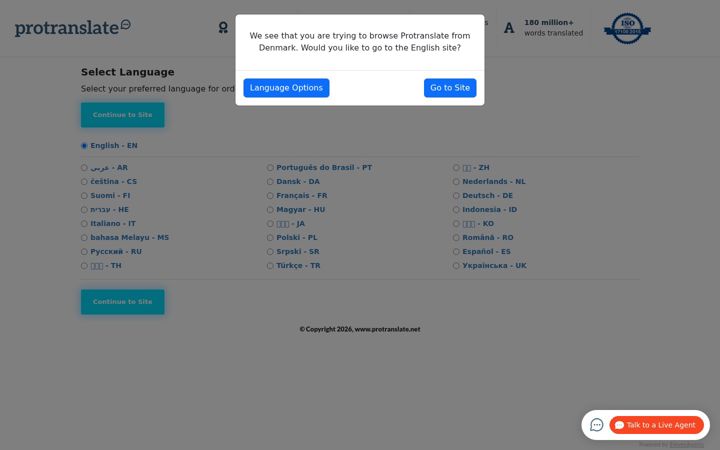 Screenshot of protranslate.net