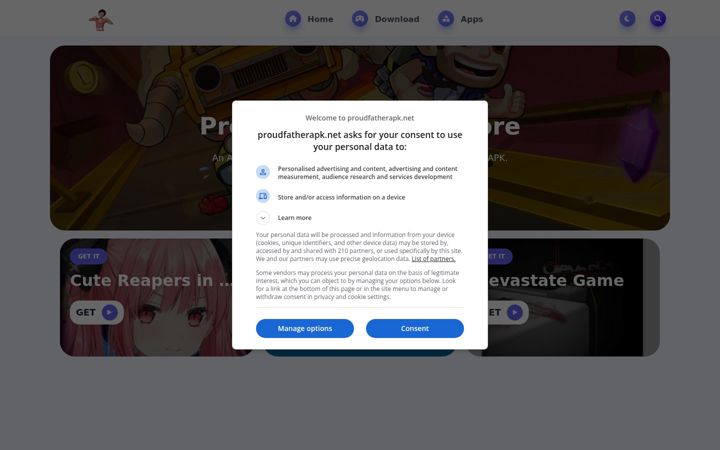 Screenshot of proudfatherapk.net