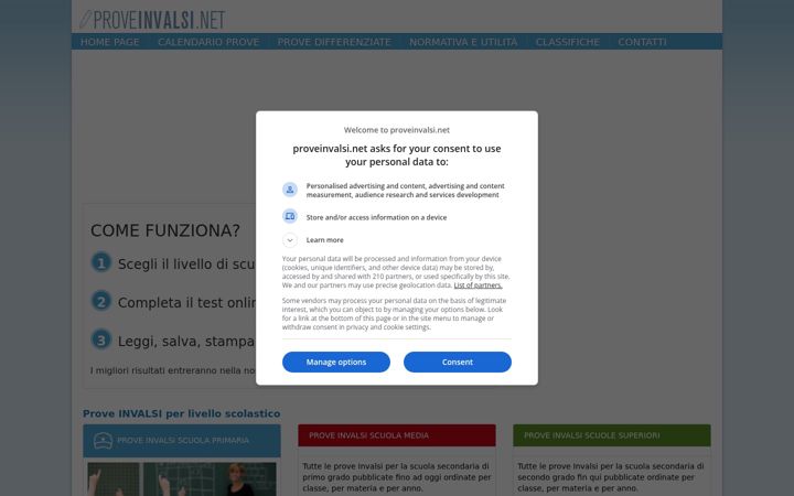 Screenshot of proveinvalsi.net