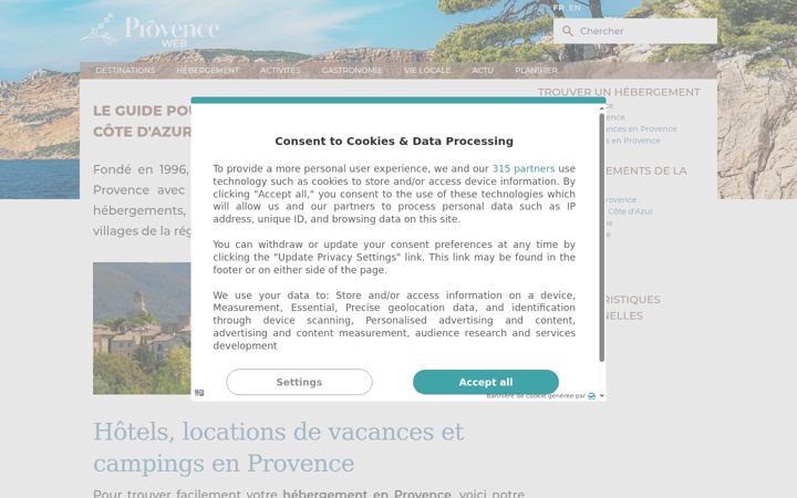 Screenshot of provenceweb.fr