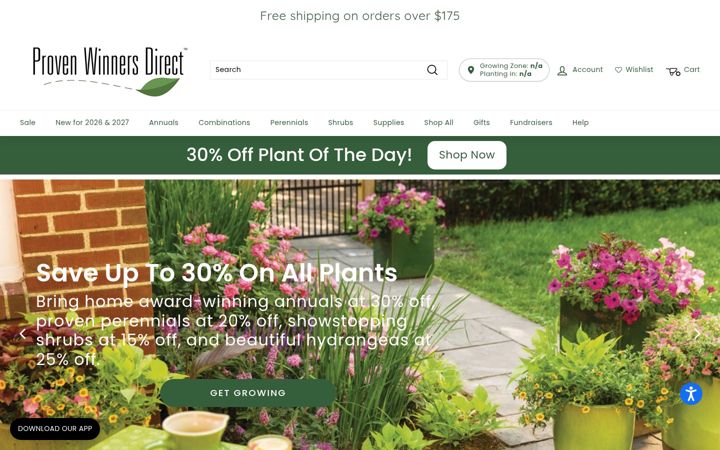 Screenshot of provenwinnersdirect.com