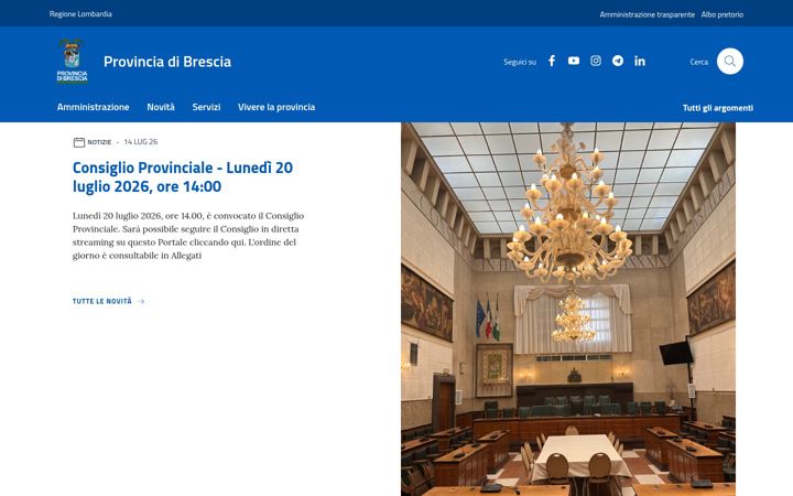 Screenshot of provincia.brescia.it