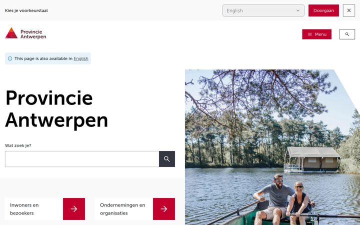 Snimka zaslona za provincieantwerpen.be