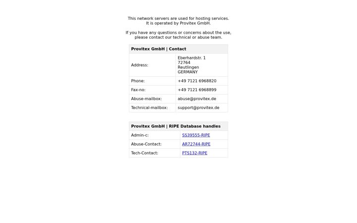 Screenshot of provitex-network.de
