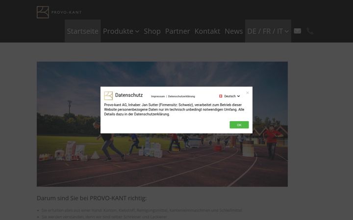 Screenshot of provo-kant.ch