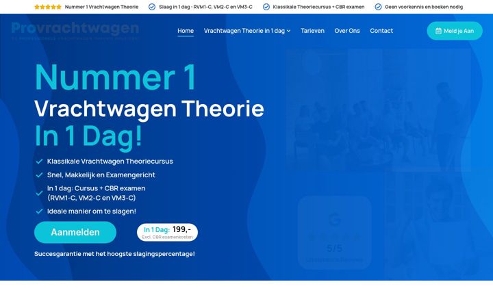 Screenshot of provrachtwagen.nl