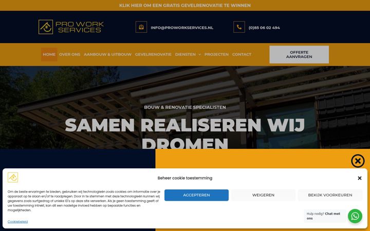 Ekraanipilt saidist proworkservices.nl