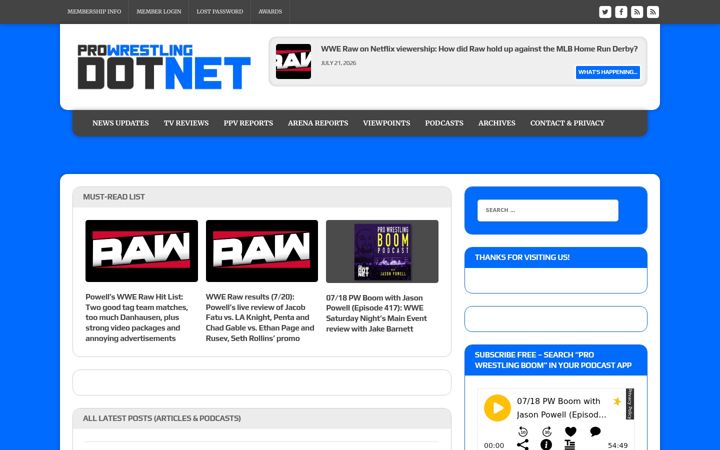 Screenshot di prowrestling.net