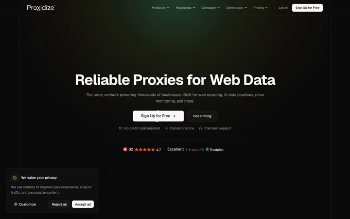 Screenshot of proxidize.com