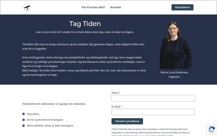 Screenshot of proximamlp.dk