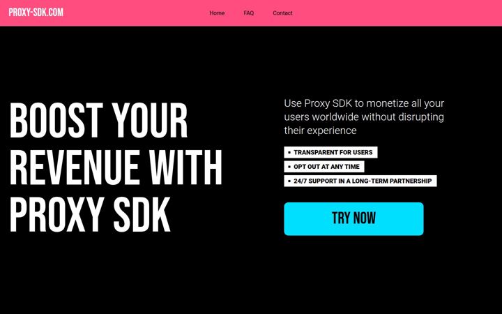 Zrzut ekranu proxy-sdk.com
