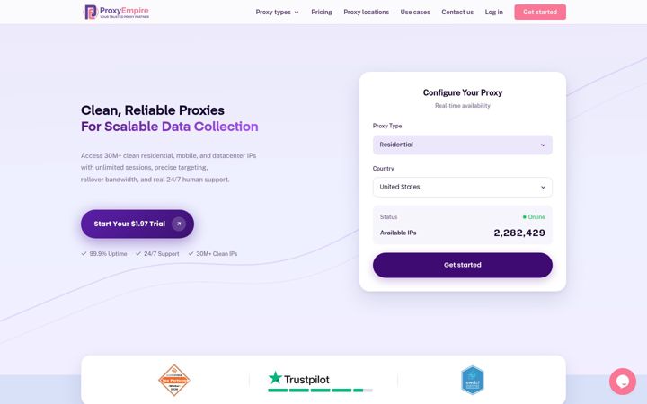 Screenshot of proxyempire.io