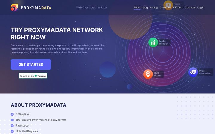 Screenshot of proxymadata.com