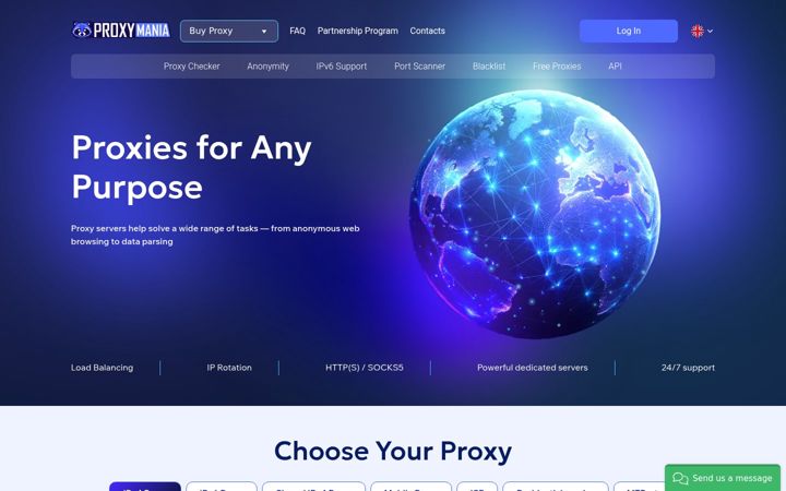 Screenshot of proxymania.su