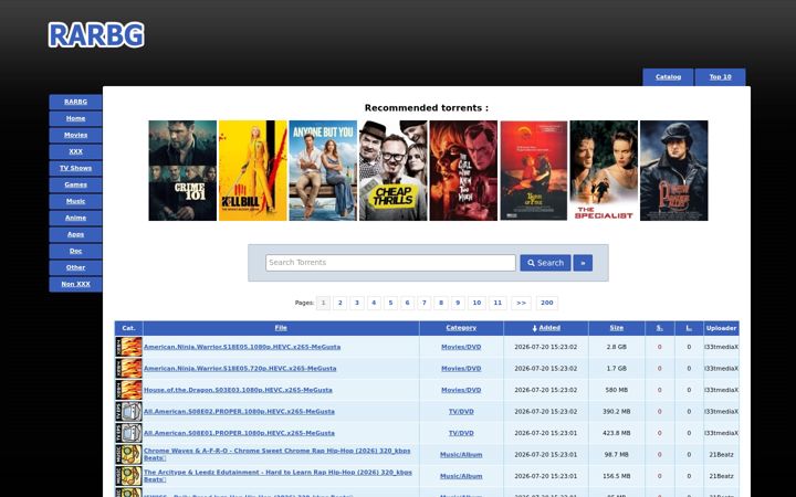 Screenshot of proxyrarbg.to